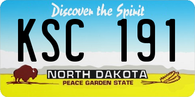 ND license plate KSC191