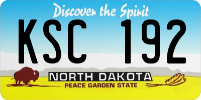 ND license plate KSC192