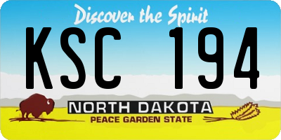 ND license plate KSC194