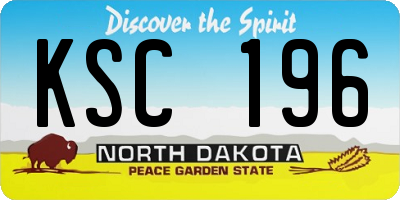 ND license plate KSC196