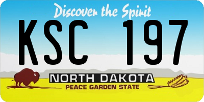 ND license plate KSC197