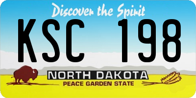 ND license plate KSC198