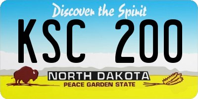 ND license plate KSC200