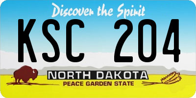 ND license plate KSC204