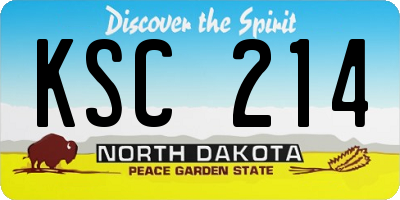 ND license plate KSC214