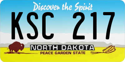 ND license plate KSC217