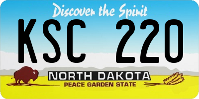 ND license plate KSC220