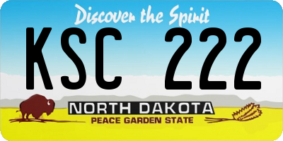 ND license plate KSC222