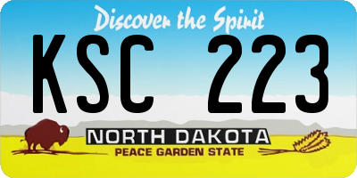 ND license plate KSC223