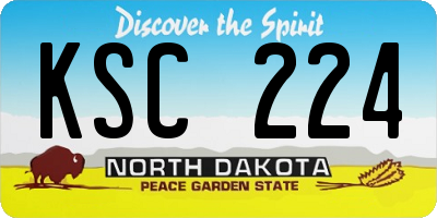 ND license plate KSC224