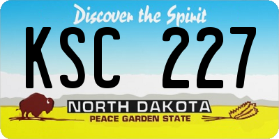 ND license plate KSC227