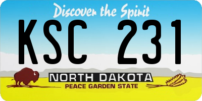 ND license plate KSC231