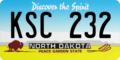 ND license plate KSC232