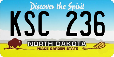 ND license plate KSC236