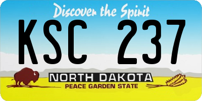 ND license plate KSC237