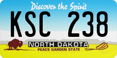 ND license plate KSC238