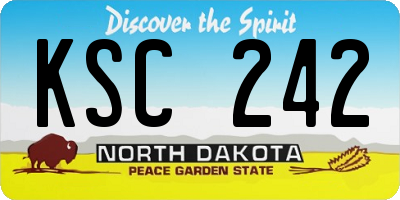 ND license plate KSC242