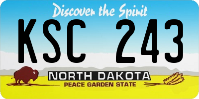 ND license plate KSC243