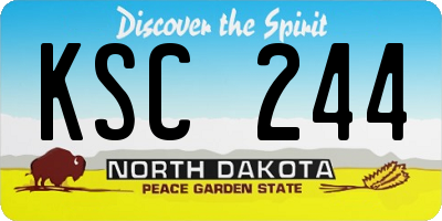 ND license plate KSC244