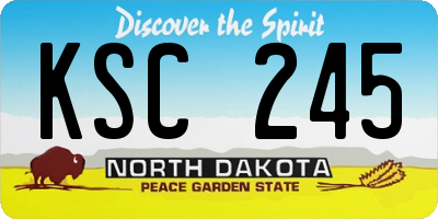 ND license plate KSC245