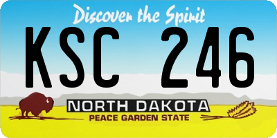 ND license plate KSC246