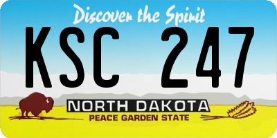 ND license plate KSC247