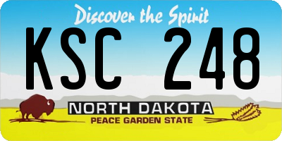 ND license plate KSC248