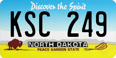 ND license plate KSC249