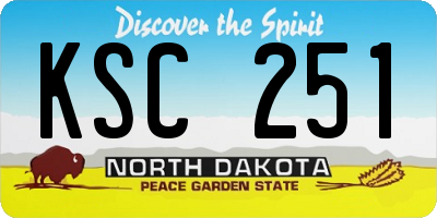 ND license plate KSC251