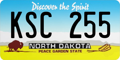 ND license plate KSC255