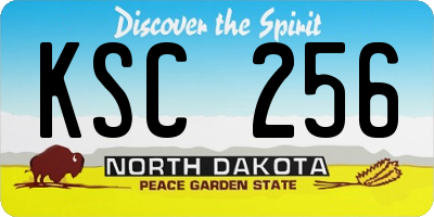 ND license plate KSC256