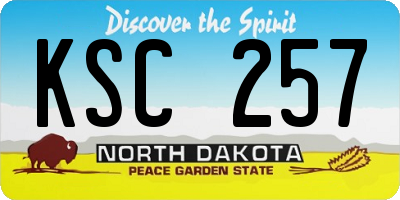 ND license plate KSC257