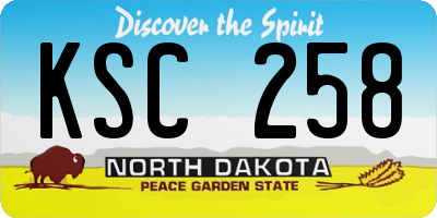 ND license plate KSC258