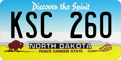 ND license plate KSC260