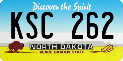 ND license plate KSC262