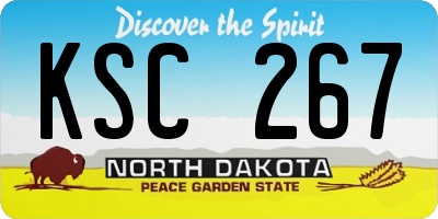 ND license plate KSC267