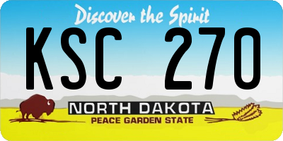 ND license plate KSC270