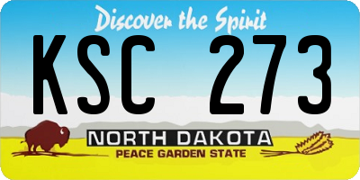 ND license plate KSC273