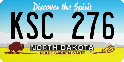 ND license plate KSC276