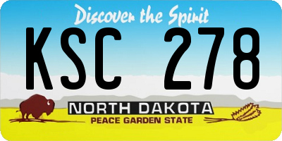 ND license plate KSC278