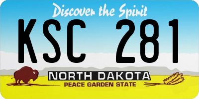 ND license plate KSC281