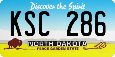 ND license plate KSC286