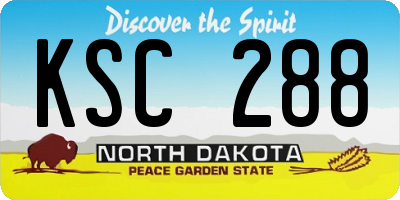 ND license plate KSC288