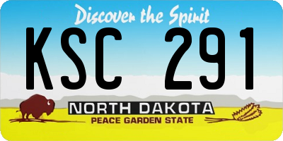 ND license plate KSC291