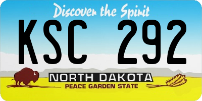 ND license plate KSC292