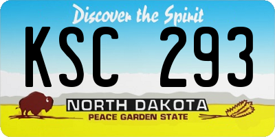 ND license plate KSC293