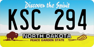 ND license plate KSC294