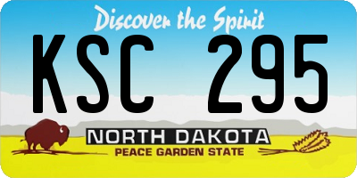 ND license plate KSC295