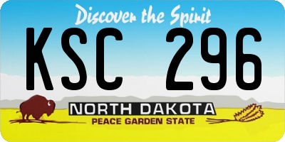 ND license plate KSC296