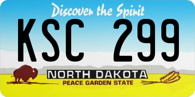 ND license plate KSC299